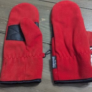 Red Thinsulate Mittens with Black Accents One Size Fits Most